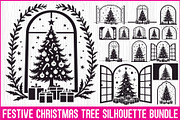 Festive Christmas Tree Silhouette Se, an Illustration by BIPLOB EXPERT (Thumbnail 1 of 20)