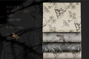 SKULLS, BUTTERFLIES AND ROSE HIP, a Texture Illustration by LanaDzi (Thumbnail 5 of 12)