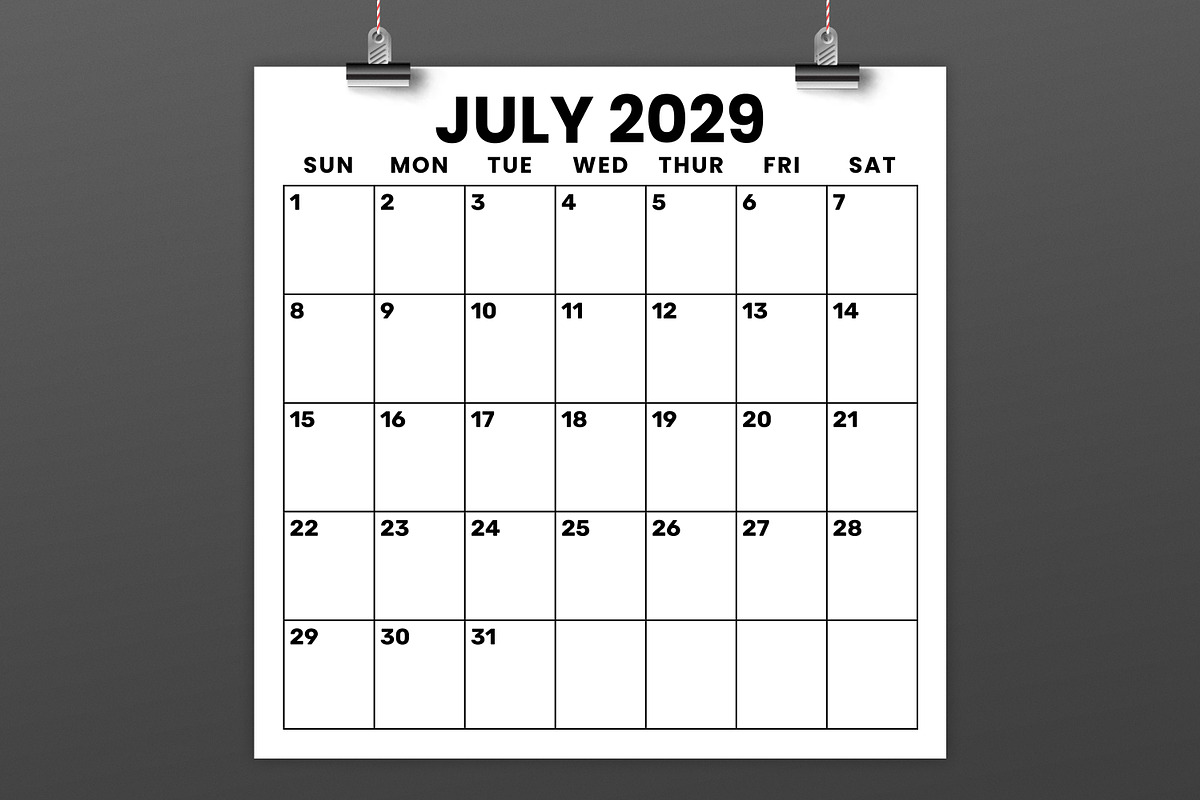 2029 Square 12x12 Large No. Calendar, a Stationery Template by Running With Foxes (Photo 5 of 5)