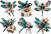 Whimsical Spring Dragonfly Clipart, an Illustration by Craft Nest (Thumbnail 4 of 10)