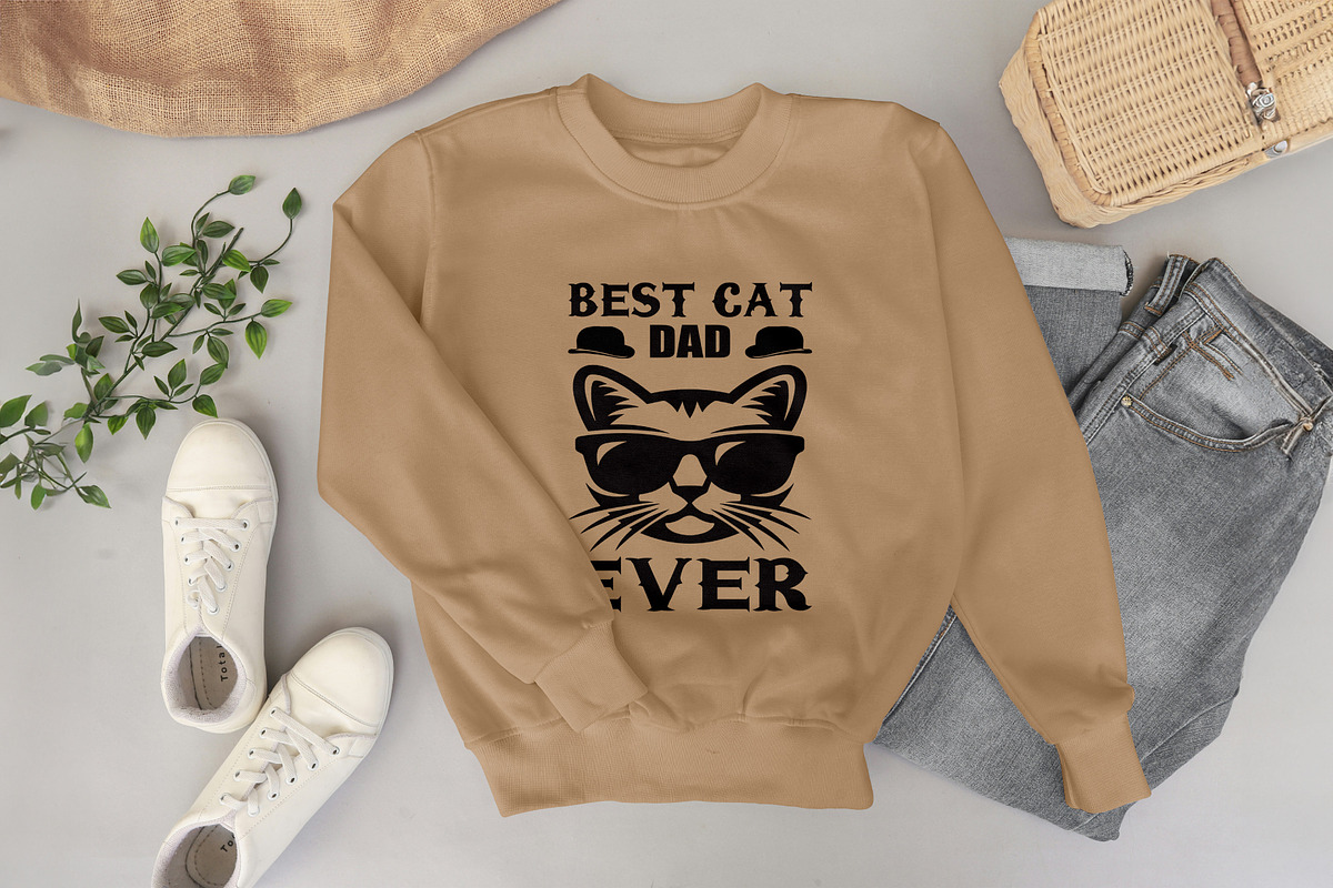 Best Cat Dad Ever Shirt Design, a Graphic by Vector Portal (Photo 3 of 5)