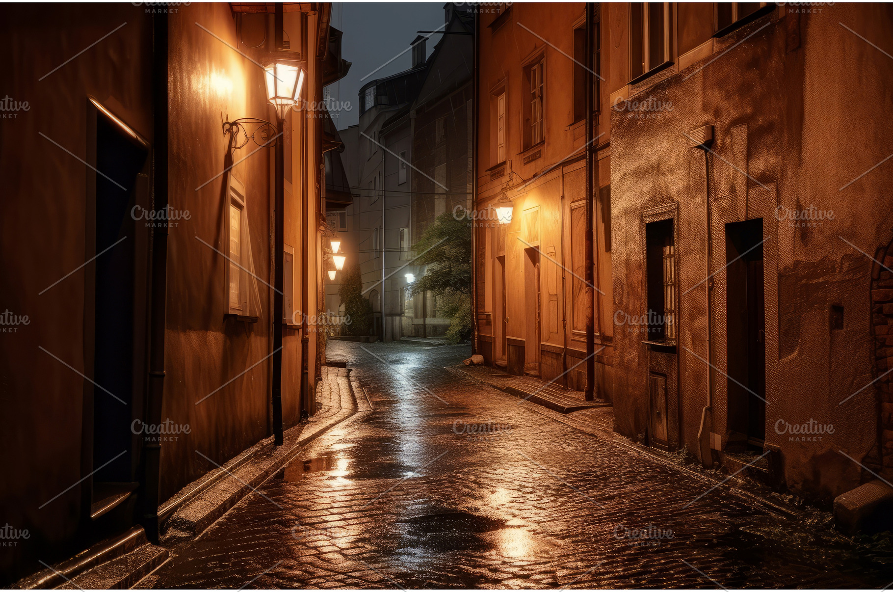 Night arrow alley. Generate Ai, an Architecture Photo by Ylivdesign