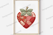 Faux Patchwork Strawberry PNG, a Seasonal Illustration by Designworld (Thumbnail 3 of 4)