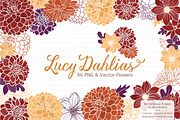 Autumn Dahlia Flower Clipart, an Illustration by Amanda Ilkov (Thumbnail 1 of 4)
