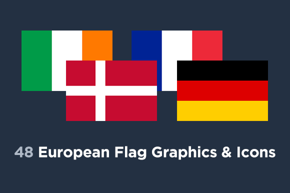 48 European Flag Country Icons