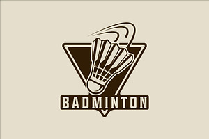 shuttlecock of badminton emblem logo, a Branding & Logo Template by zyxroun shop
