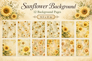 Sunflower Background Junk Journal