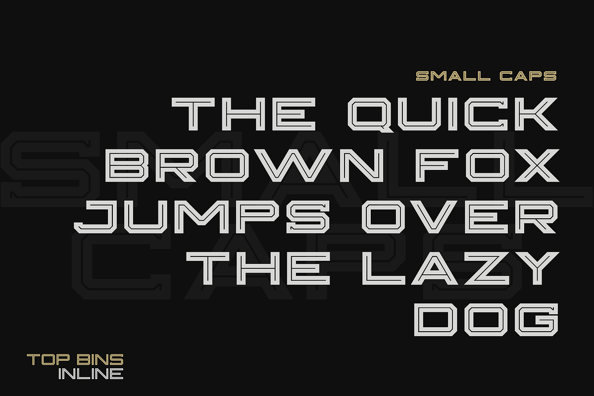 TOP BINS INLINE DISPLAY FONT, a Sans Serif Font by Alphabet Agency (Photo 4 of 8)