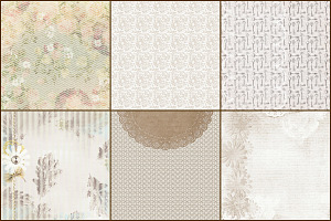 Vintage Beige & Lace Digital Papers