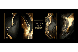 Golden liquid frames.Molten gold, an Illustration by Stock-Smart-Start