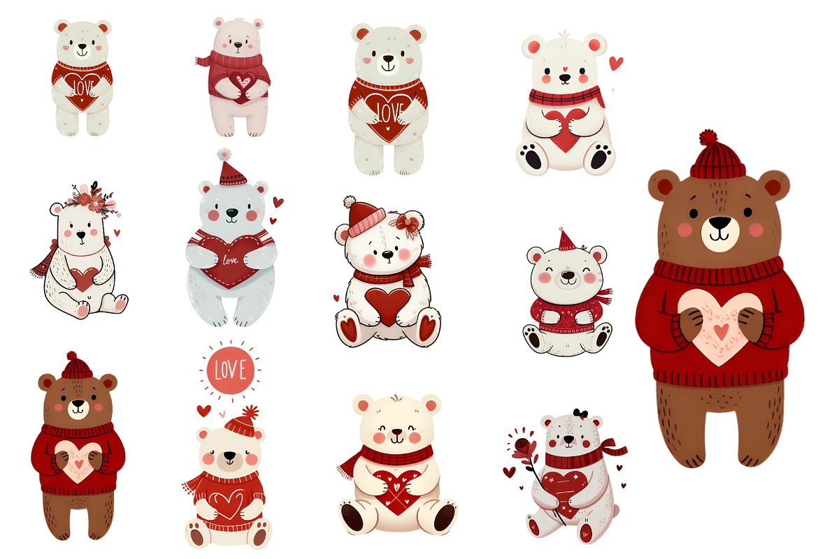 Valentine teddy bear clipart, an Illustration by Designworld (Photo 5 of 5)