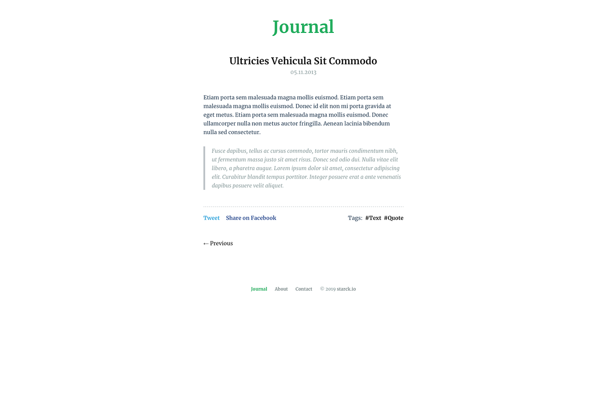 Journal, for Kirby 3.× CMS, a Templates & Theme by Starckio (Photo 2 of 4)