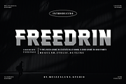 Freedrin - A Modern Typeface, a Sans Serif Font by Meizzaluna Design (Thumbnail 1 of 10)