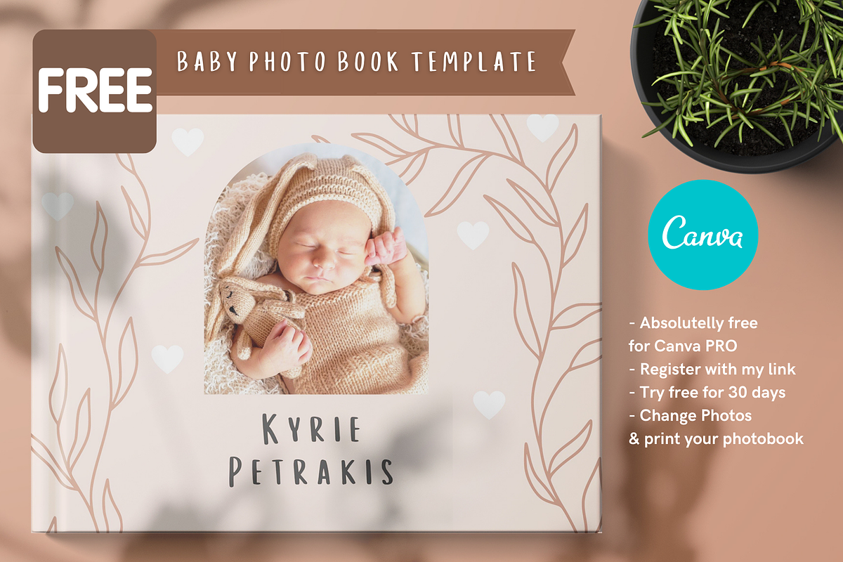 Baby Photo Book Template. Freebie!, a Stationery Template by Red Ink (Photo 1 of 8)