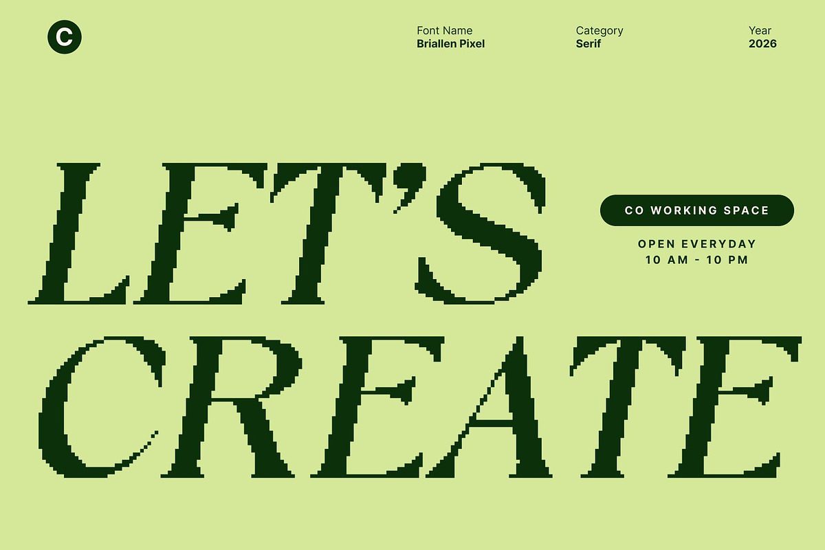 Briallen Pixel, a Serif Font by Craft Supply Co. (Photo 5 of 8)