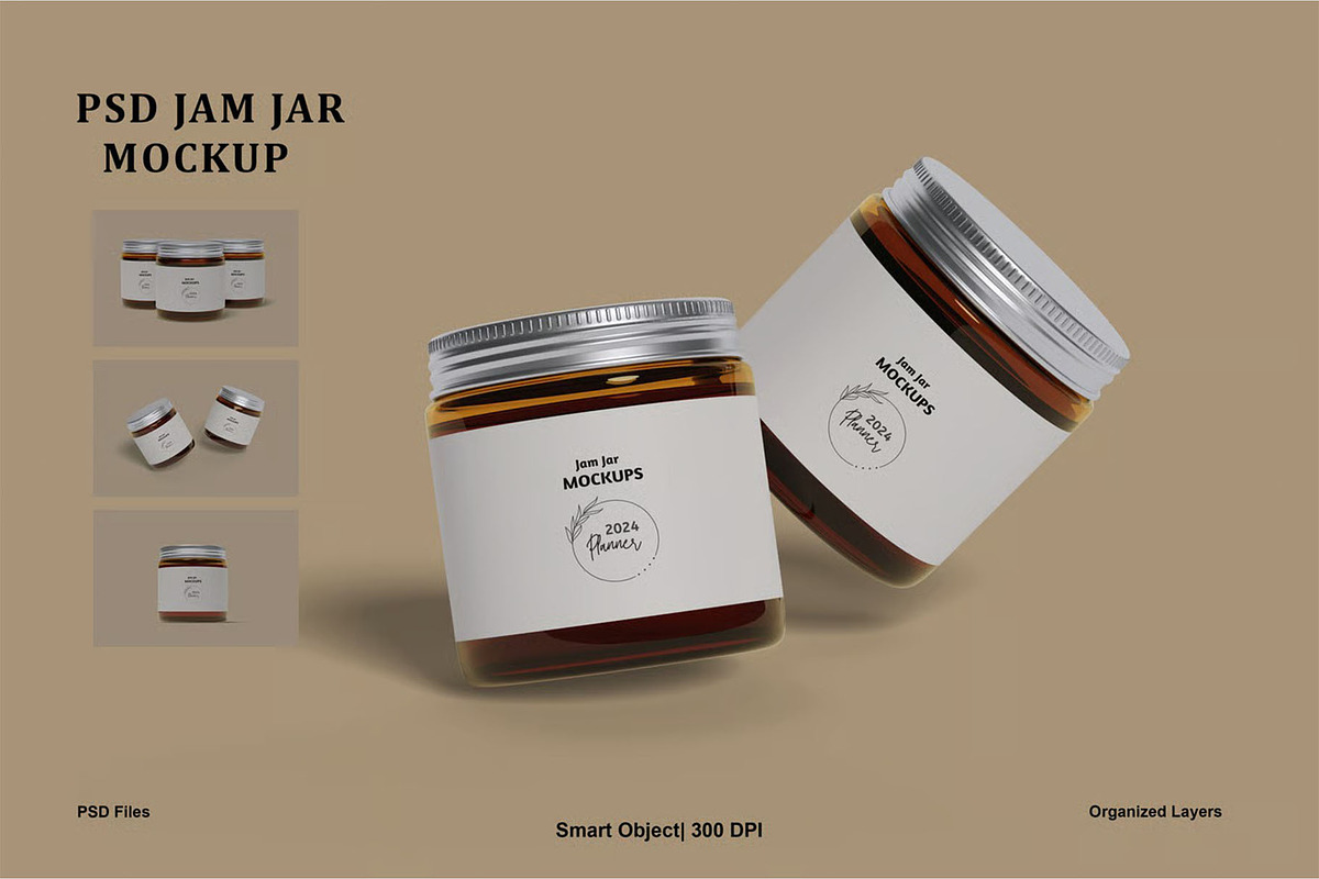 Jam Jar Mockup, a Packaging Mockup by zpackcreative (Photo 1 of 5)