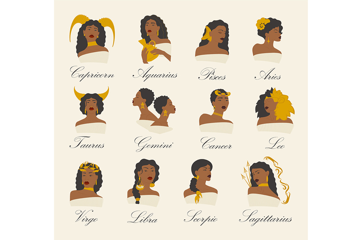 Astrological sign women characters, an Object Graphic by NatalyN (Photo 1 of 12)