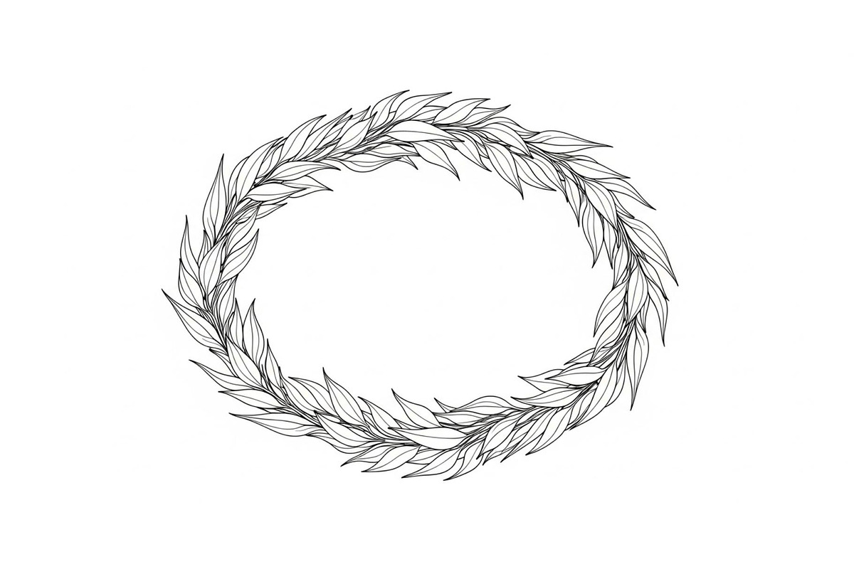 Botanical Oval Wreath Frame Bundle, an Illustration by Designer_Momina (Photo 7 of 51)
