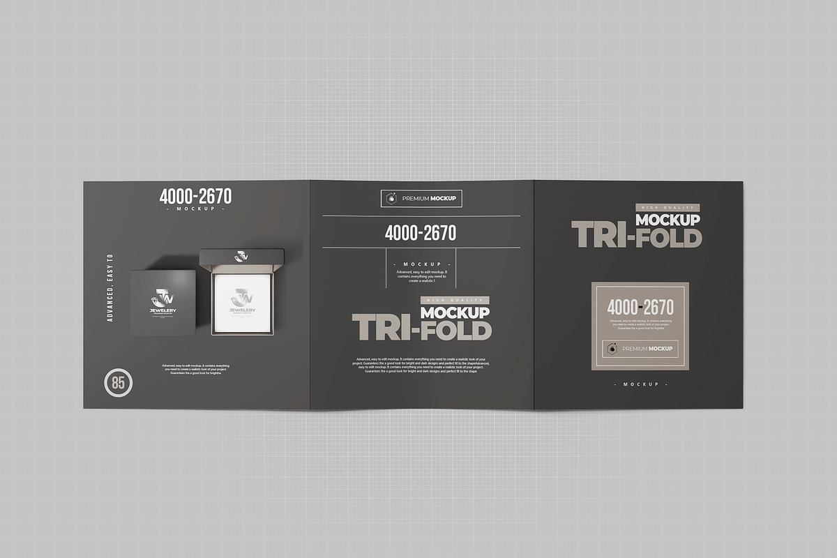 Tri-Fold Square Brochure Mock-up 1, a Print Template by Nevada63 (Photo 3 of 3)