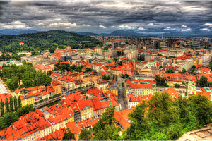 View of ljubljana from the castle slovenia containing ljubljana, city, and, an Architecture Photo by Leonid Andronov