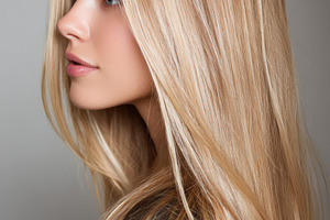 Elegant portrait of a woman with long blonde hair, a Person Photo by AlyaAnd