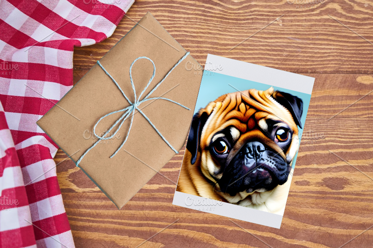 Template, Pug Puppy, a Stationery Template by Boho Pixel Dust (Photo 4 of 5)