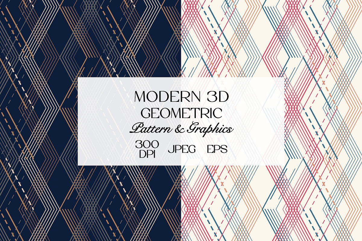 Modern 3D Geometric Pattern, a Pattern Graphic by StudioGlouna (Photo 1 of 9)