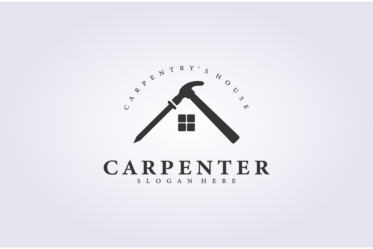 carpenter house logo woodworker icon, a Branding & Logo Template by Lodzrov