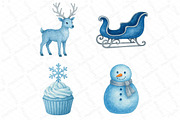 Christmas Blue Clipart PNG, an Illustration by DreamPrint404 (Thumbnail 3 of 3)