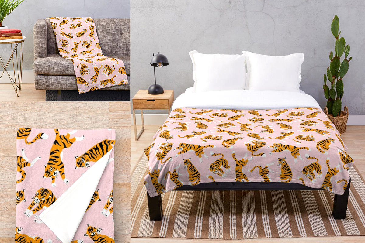 Tiger vector seamless patterns, a Pattern Graphic by Alenkakarabanova (Photo 3 of 5)