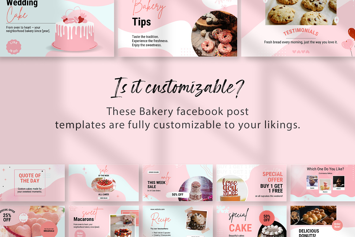 Bakery Facebook Canva Post Templates, a Social Media Template by Snapybiz (Photo 7 of 9)