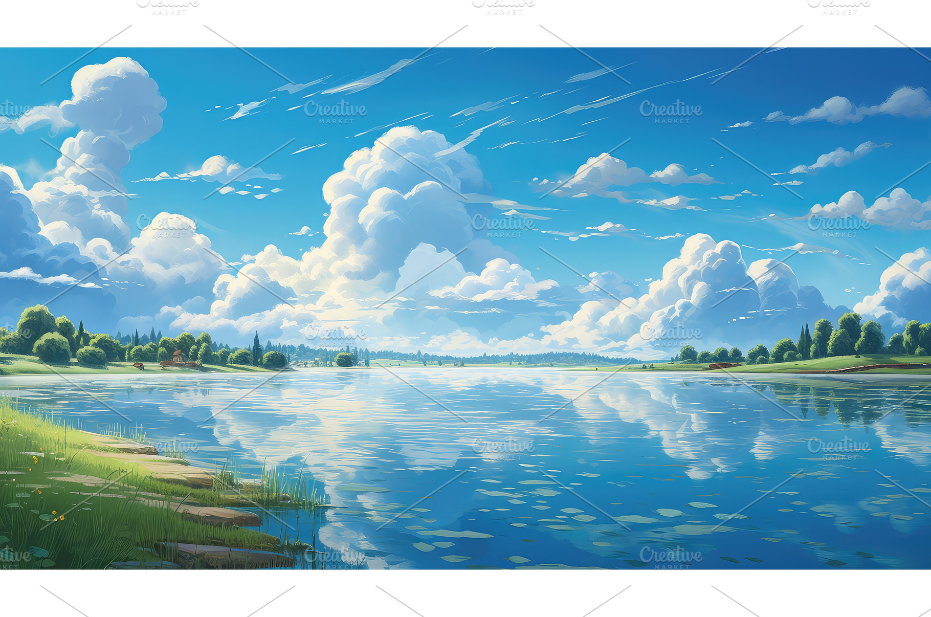 view nature sky summer landscape ai, a Nature Photo by pikepicture