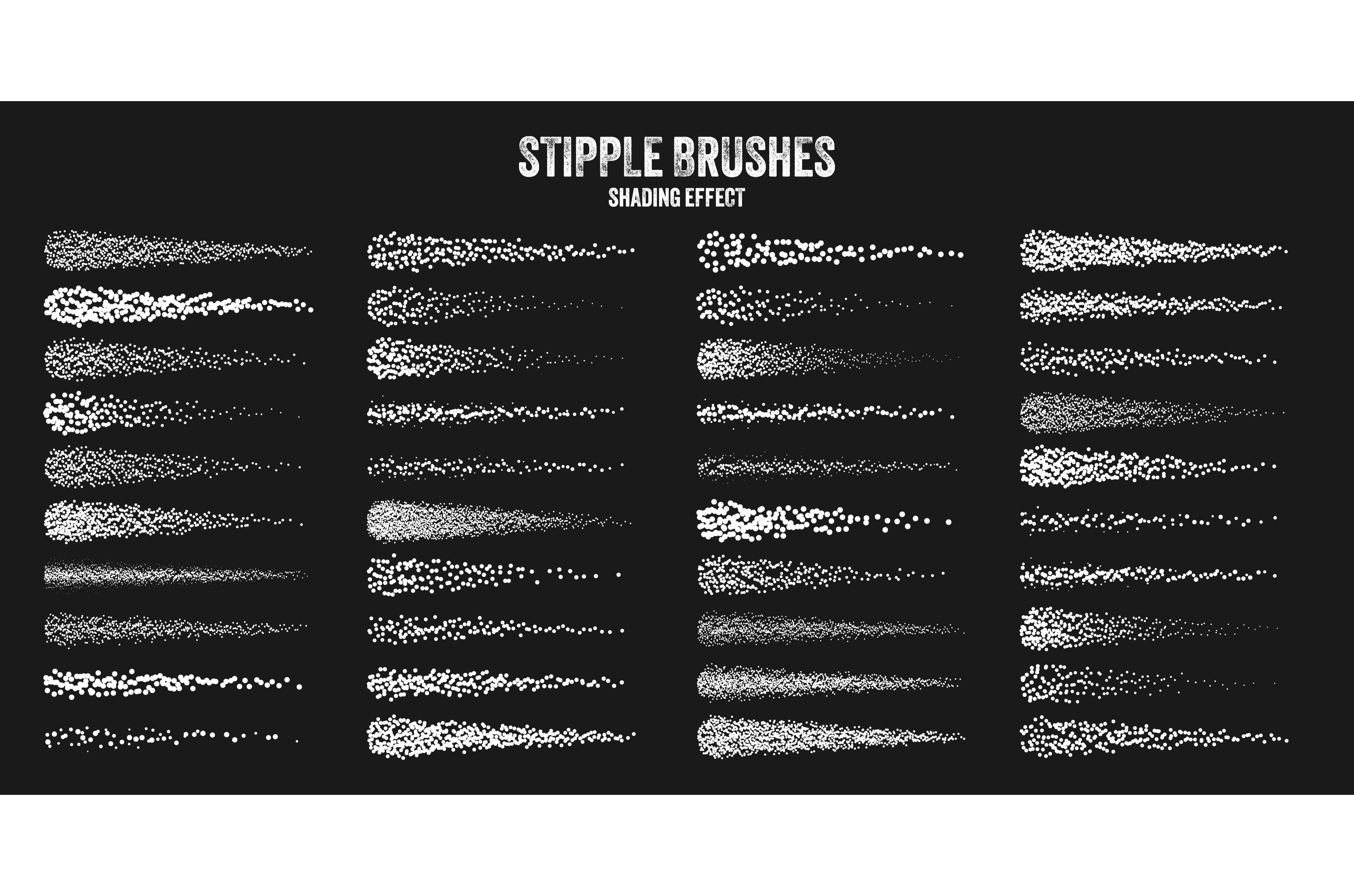 Ink scatter brush, stipple drawing, an Illustration by 32pixels