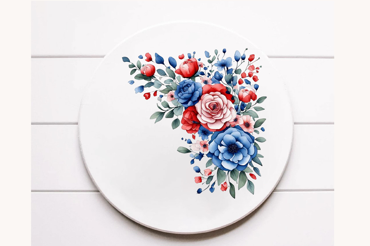 Patriotic Floral Corners Clipart, a Seasonal Illustration by Designworld (Photo 11 of 11)