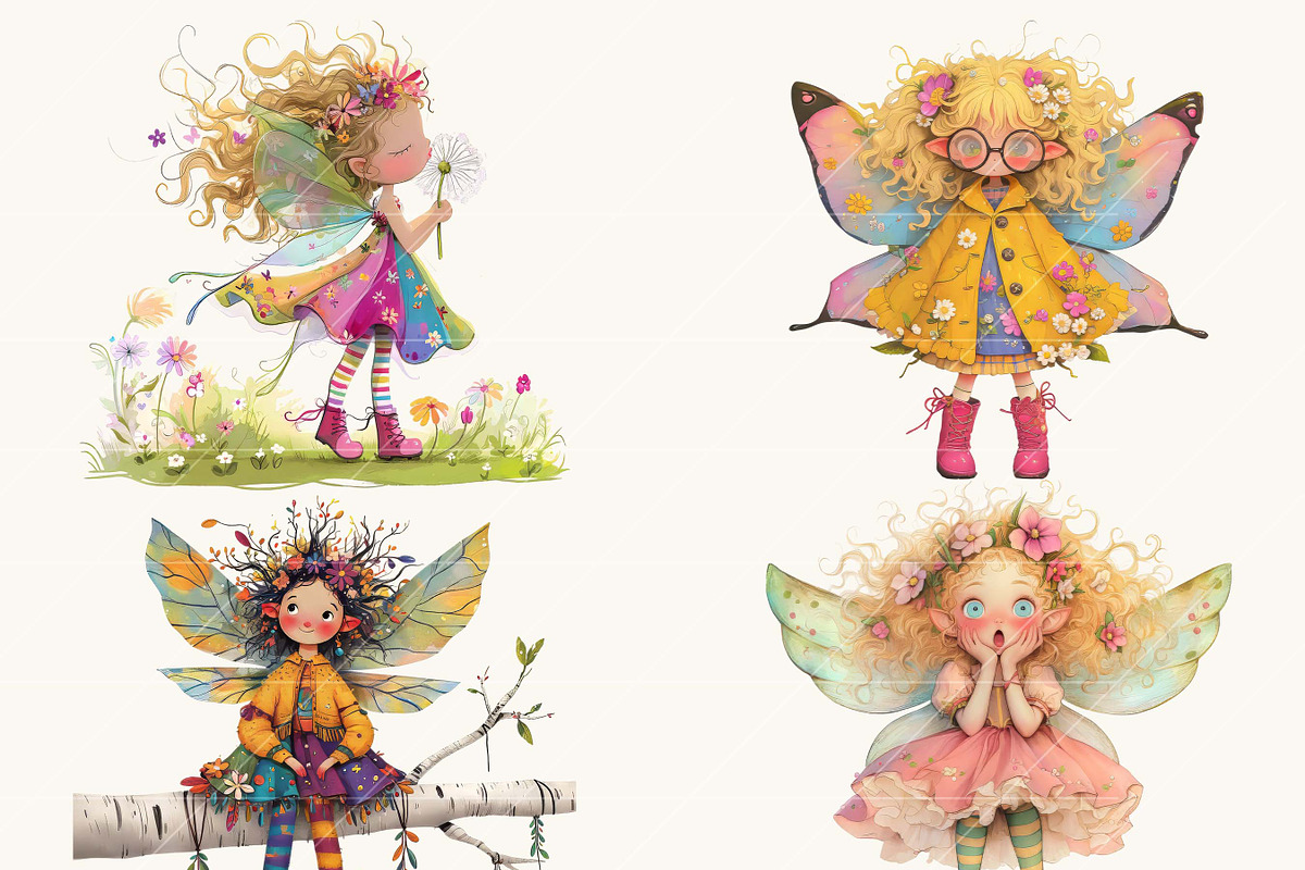 Watercolor Flower Fairy Girl Clipart, a Person Illustration by Design Scotch (Photo 5 of 7)