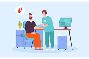 Scared patient blood test. Patient, a Healthcare Illustration by Stock-Smart-Start