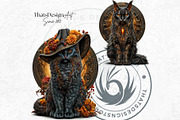 Black Cat Familiars clipart Set, an Animal Illustration by ThatsDesignArt (Thumbnail 4 of 10)
