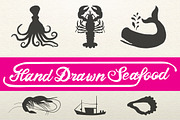 Hand Drawn Seafood + Nautical Logos, a Decorative Illustration by Marmalade Moon (Thumbnail 1 of 4)