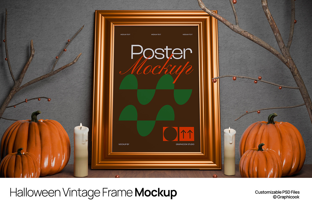 Halloween Vintage Frame Mockup, a Product Mockup by graphicook (Photo 1 of 4)