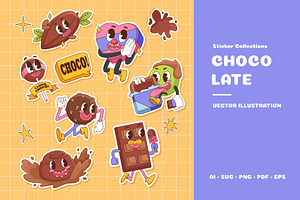 Vintage Retro Chocolate sticker