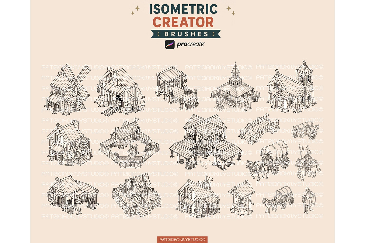 Procreate Medieval Map Creator brush, a Brush Add-On by PDknyStudio (Photo 4 of 5)