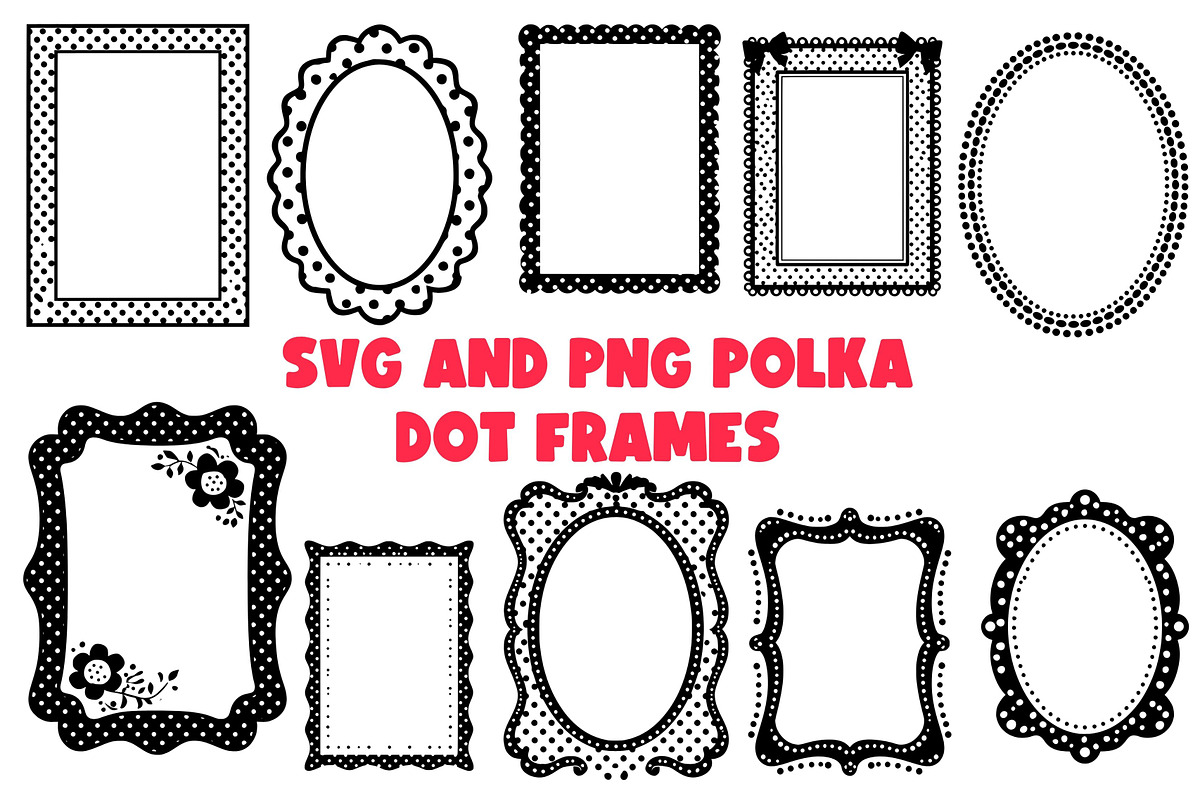 Black & White Polka Dot Frames, an Object Graphic by Pattern Whimsy (Photo 1 of 6)