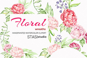 Pink Floral Wreath & Bouquet PNG