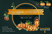 CRAZY PUMPKINS Watercolor, an Illustration by andypray (Thumbnail 1 of 6)