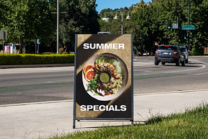 Sandwich Board Sign Mockup PSD