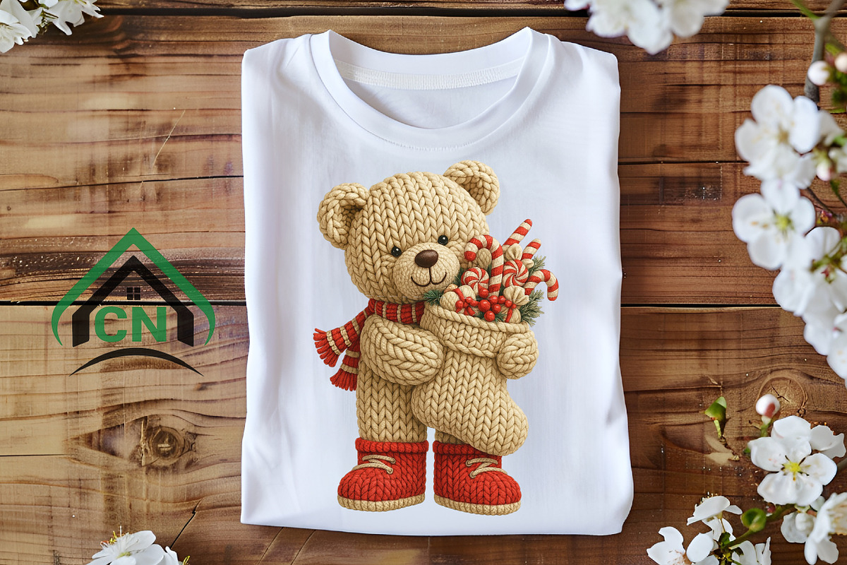 Knitted Christmas Teddy Bear Png, an Illustration by Craft Nest (Photo 6 of 6)