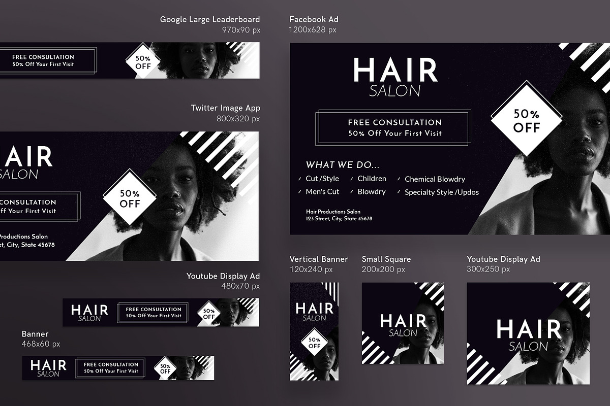 Banners Pack | Hair Salon, a Templates & Theme by Amber Graphics (Photo 2 of 3)