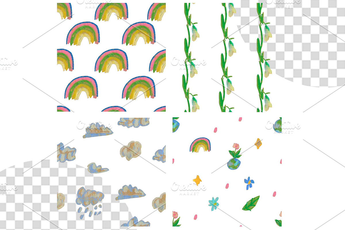 Kids Crayon Eco Icons Seamless Patte, a Pattern Graphic by Lucyinyourheart (Photo 5 of 10)