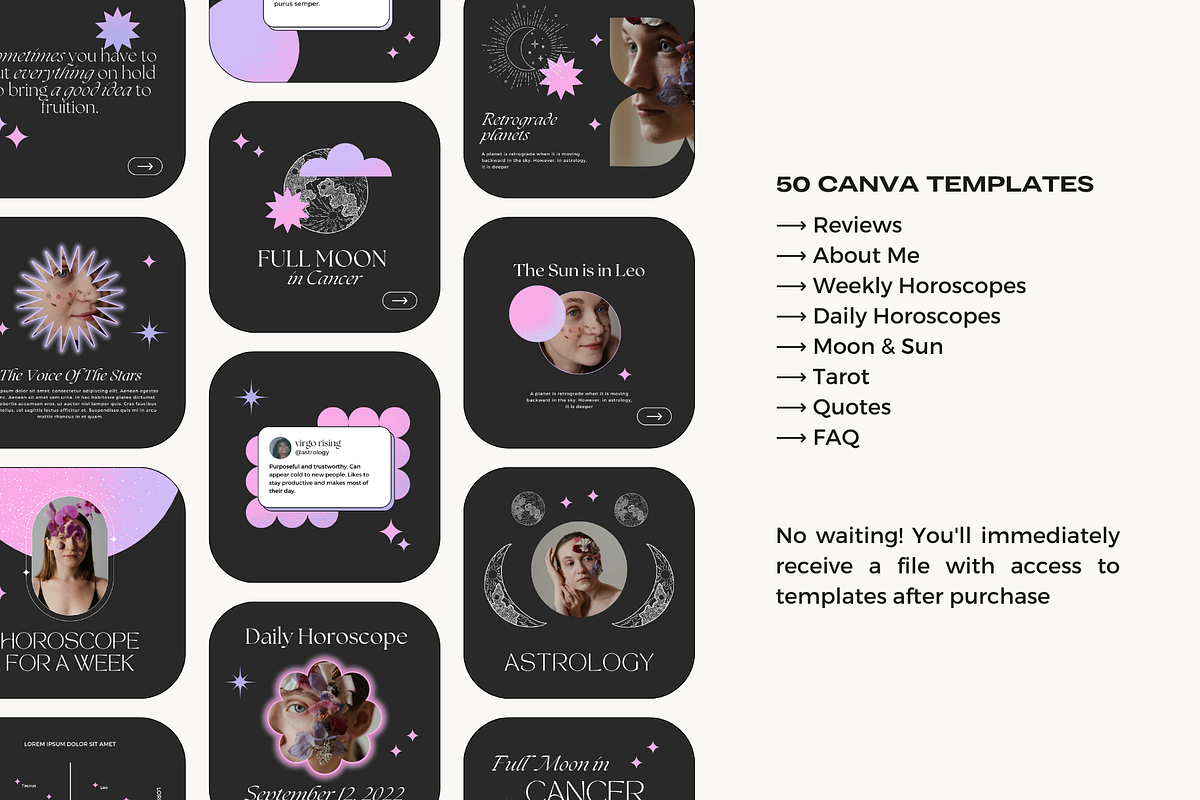 Astrology Instagram Post Templates, a Social Media Template by marmaries (Photo 2 of 6)