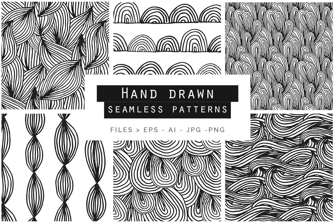 Hand Drawn Doodle Patterns, a Pattern Graphic by Youandigraphics